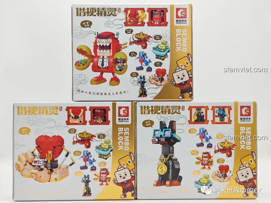 Đồ chơi mô hình SEMBO 613105 có đèn LED phát sáng trong trái tim, tạo hiệu ứng độc đáo.