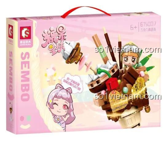 SEMBO 615007 Hộp đựng kem ốc quế sô cô la