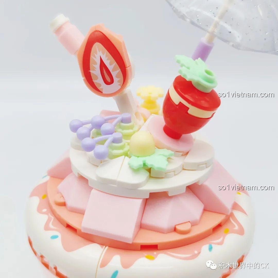 Chi tiết phần topping của mô hình SEMBO 615011 Cốc Trà Sữa 