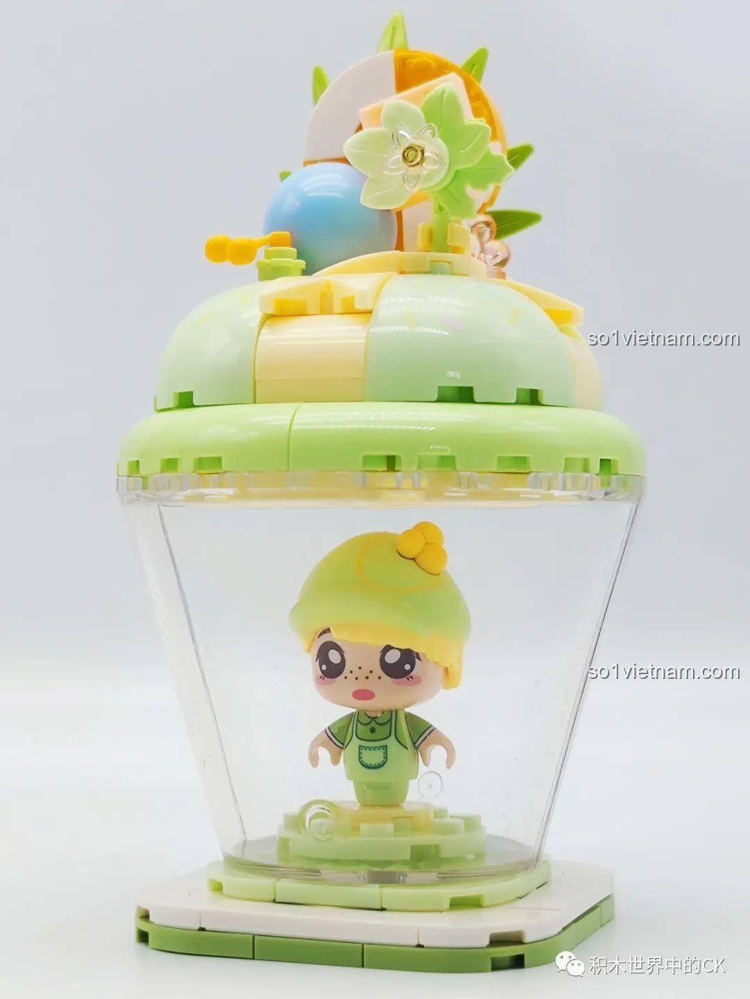 Mô hình bánh kem matcha bạc hà hoàn chỉnh của bộ SEMBO 615013.