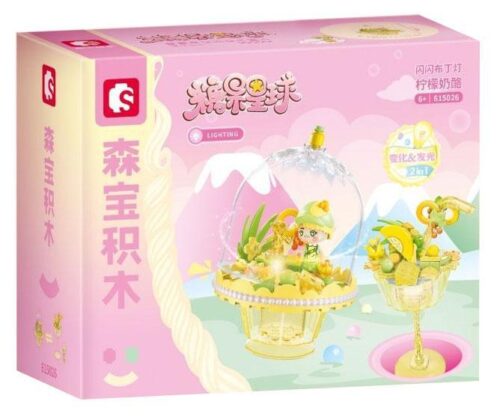 Hộp bộ lắp ghép SEMBO 615026 Đèn Bánh Pudding Chanh Phô Mai Sáng Lấp Lánh, đồ chơi mô hình cho bé gái 6 tuổi, giá tốt.