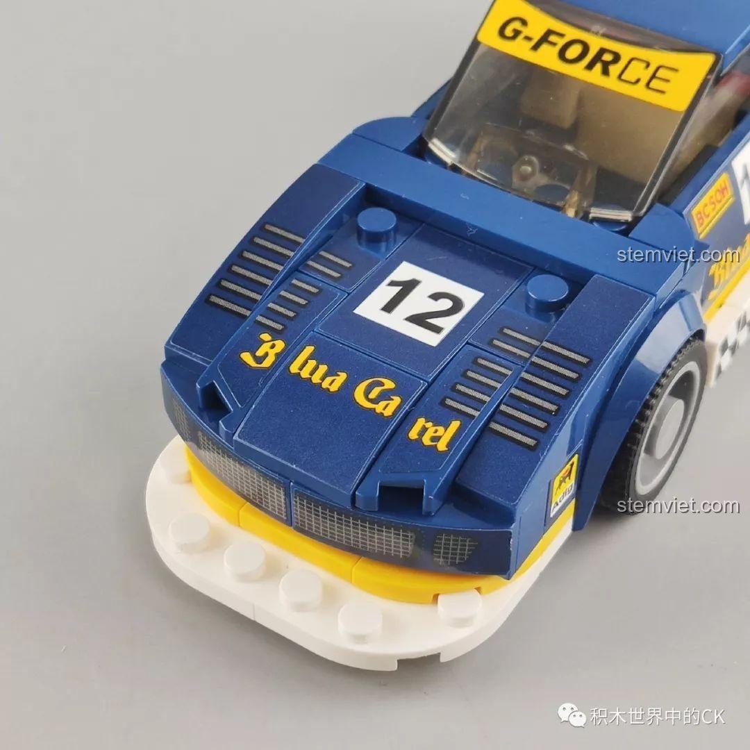 Mặt trước của mô hình xe đua SEMBO 63 Mô hình xe đua Ferrari BB512 Le Mans, với đèn pha và lưới tản nhiệt chi tiết.