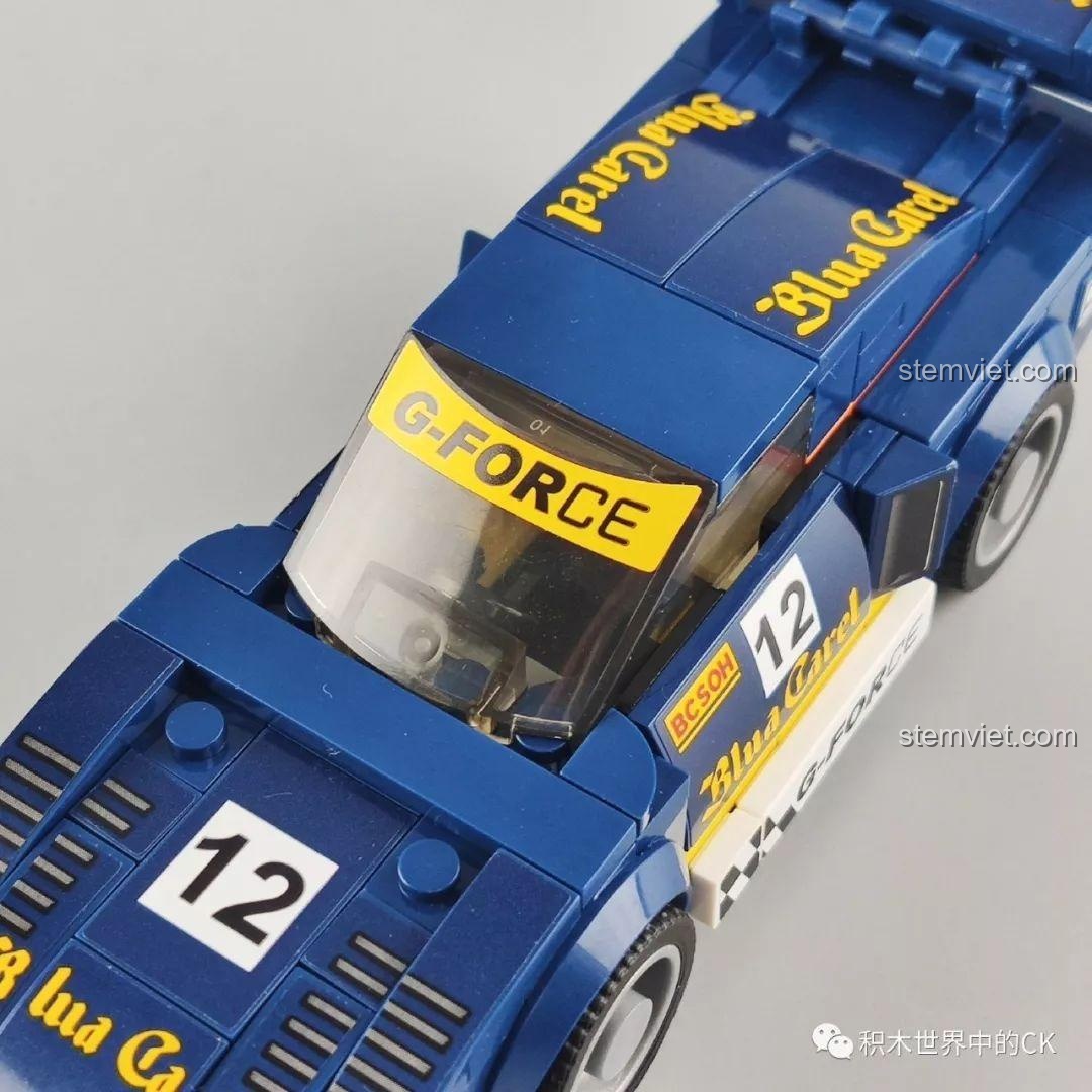 Mặt sau của mô hình xe đua SEMBO 63 Mô hình xe đua Ferrari BB512 Le Mans, với cánh gió và ống xả kép.