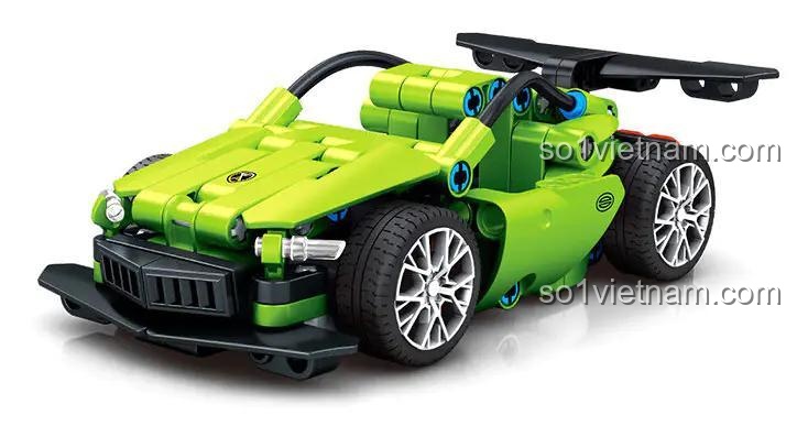 Mô hình xe đua thể thao SEMBO 7008 màu xanh lá đã lắp ráp