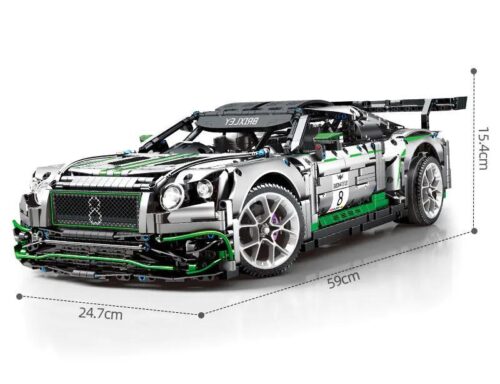 Bộ lắp ráp SEMBO 701138 Xe Đua Bentley Continental GT3-R tỉ lệ 1:8, thể hiện kích thước mô hình 59x24.7x15.4 cm, phù hợp bé trai 6 tuổi, giá tốt.