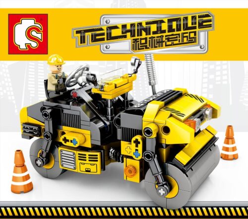 Bộ lắp ráp xe lu hai bánh thép SEMBO 701201 cho con trai 6 tuổi, đồ chơi mô hình công trình giá rẻ.