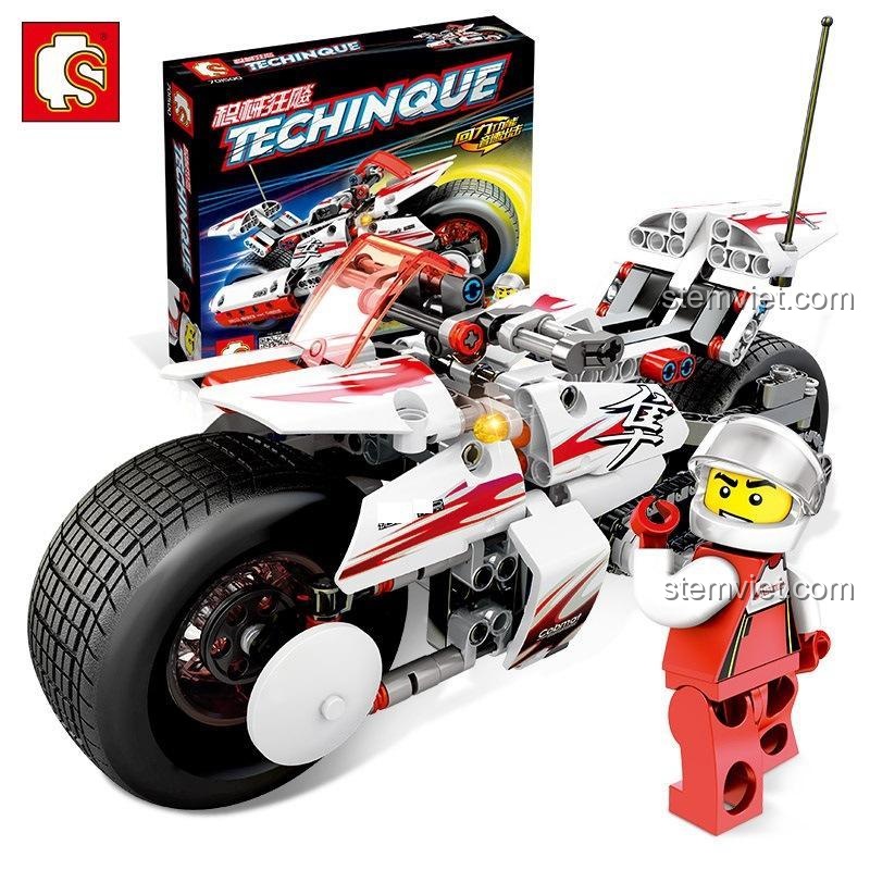 Thông tin kích thước hộp của bộ đồ chơi Mô tô phân khối lớn SEMBO 701500, cho thấy kích thước 38.8 x 33.8 x 6.8 cm.