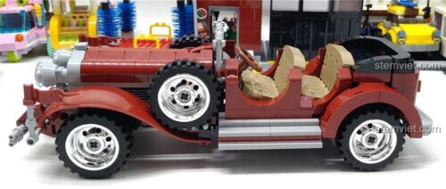 Mô hình xe cổ điển Mercedes-Benz Sembo 701650 nhìn từ bên hông, với thiết kế tinh xảo và bánh xe mạ chrome sáng bóng, đồ chơi mô hình chất lượng cao.