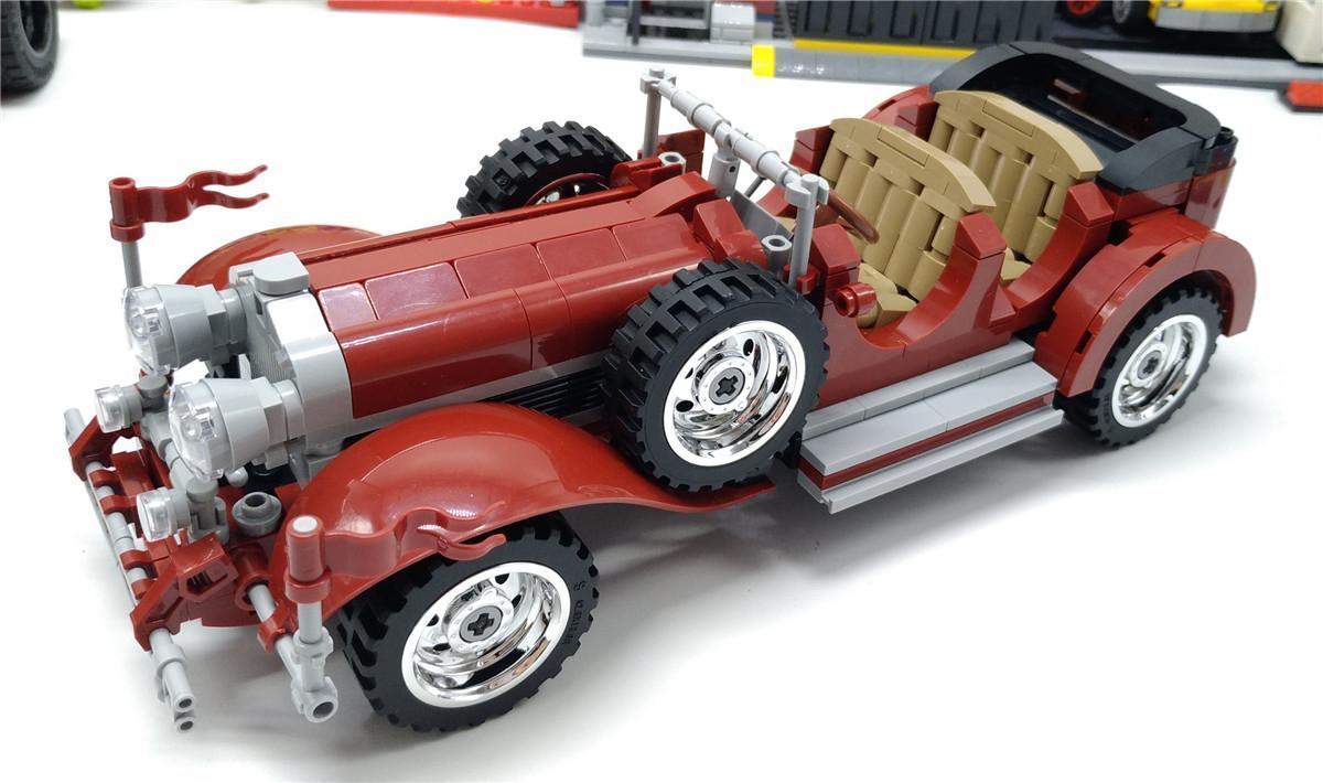 Bộ lắp ghép Sembo 701650 Xe Mercedes-Benz 770K cổ điển màu đỏ, có động cơ kéo lùi mạnh mẽ, phù hợp cho bé trai 6 tuổi, giá tốt.