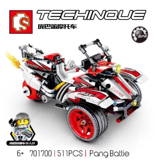 Bộ lắp ráp Mô tô Ba Bánh Bombardier Spyder SEMBO 701700 với 511 mảnh ghép, đồ chơi mô hình xe tốc độ kinh hoàng cho bé trai 6 tuổi, giá tốt.