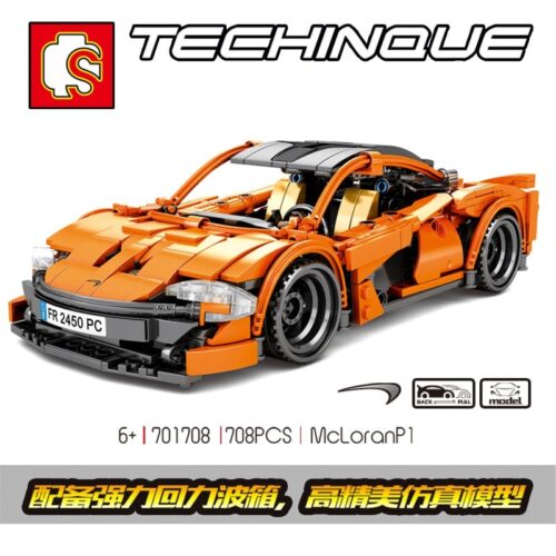 Bộ đồ chơi lắp ráp SEMBO 701708 McLaren P1 màu cam, mô hình siêu xe thể thao có động cơ kéo lùi, phù hợp bé trai 6 tuổi, giá tốt.