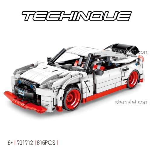 đồ chơi mô hình Nissan GTR SEMBO 701712 với thiết kế Technic, 816 chi tiết, phù hợp bé trai 6 tuổi.