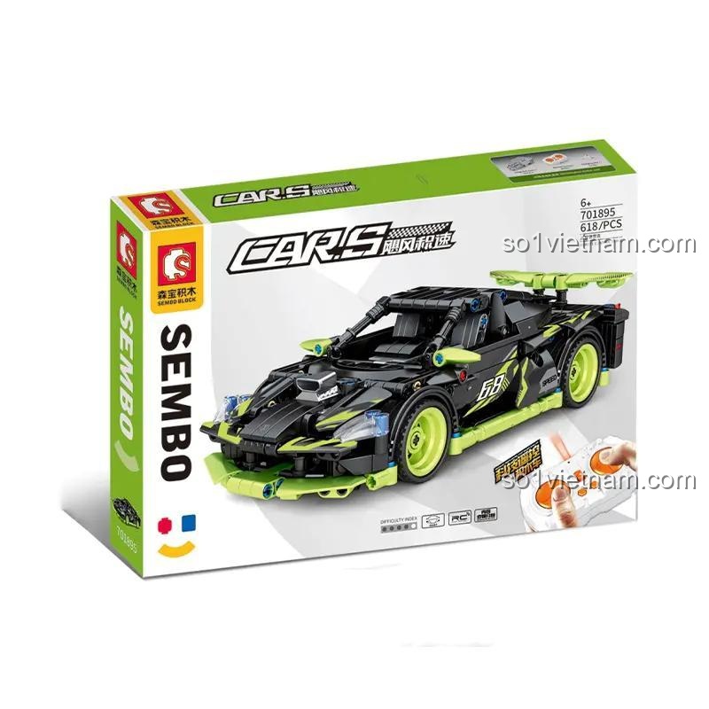 Hộp bộ lắp ghép SEMBO 701895 Xe Đua Điều Khiển Từ Xa Drake, hiển thị 618 mảnh, phù hợp bé trai 6+ tuổi, giá tiết kiệm.