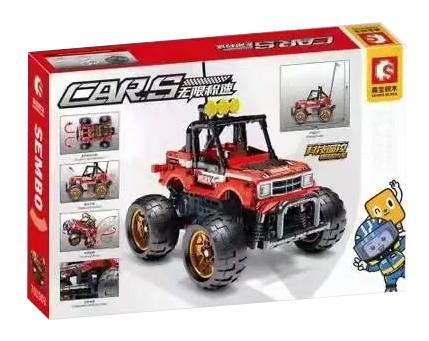 Hộp bộ đồ chơi Xe Địa Hình Điều Khiển Từ Xa SEMBO 701903 màu đỏ đen, phù hợp bé trai 6 tuổi, giá tốt.