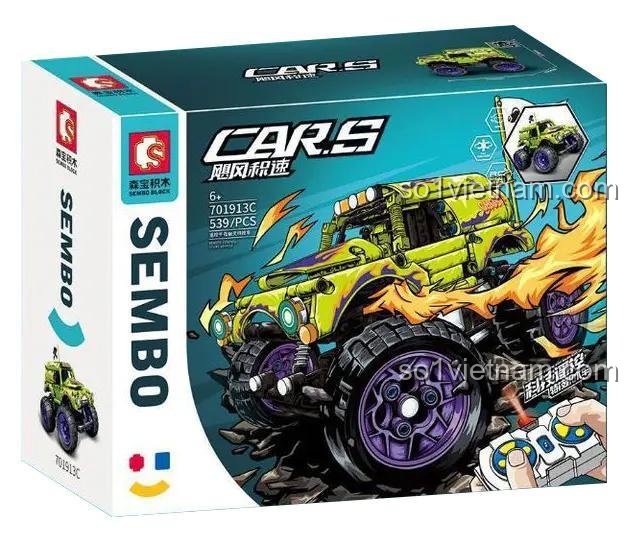 Hộp đồ chơi lắp ghép Xe Tải Quái Vật Điều Khiển Từ Xa SEMBO 701913C, đồ chơi cho bé trai 6 tuổi, chất lượng cao.