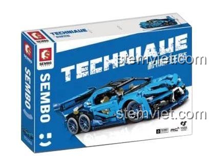 Hộp bộ lắp ráp Sembo 701963 Xe Bugatti Sáu Bánh Tốc Độ, đồ chơi mô hình Bugatti 6 bánh chất lượng cao