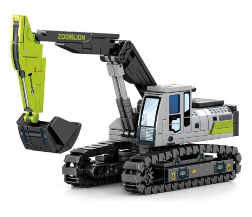 Bộ lắp ráp Máy xúc Zoomlion SEMBO 705103, đồ chơi mô hình máy xúc công trình màu xanh lá, đen, xám cho bé trai 6 tuổi, giá tốt