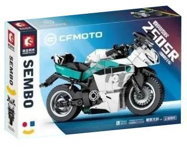 Hộp sản phẩm bộ đồ chơi SEMBO 705301 Xe mô tô CFMOTO 250SR, đồ chơi mô hình chất lượng cao cho bé trai 6 tuổi, giá tốt.