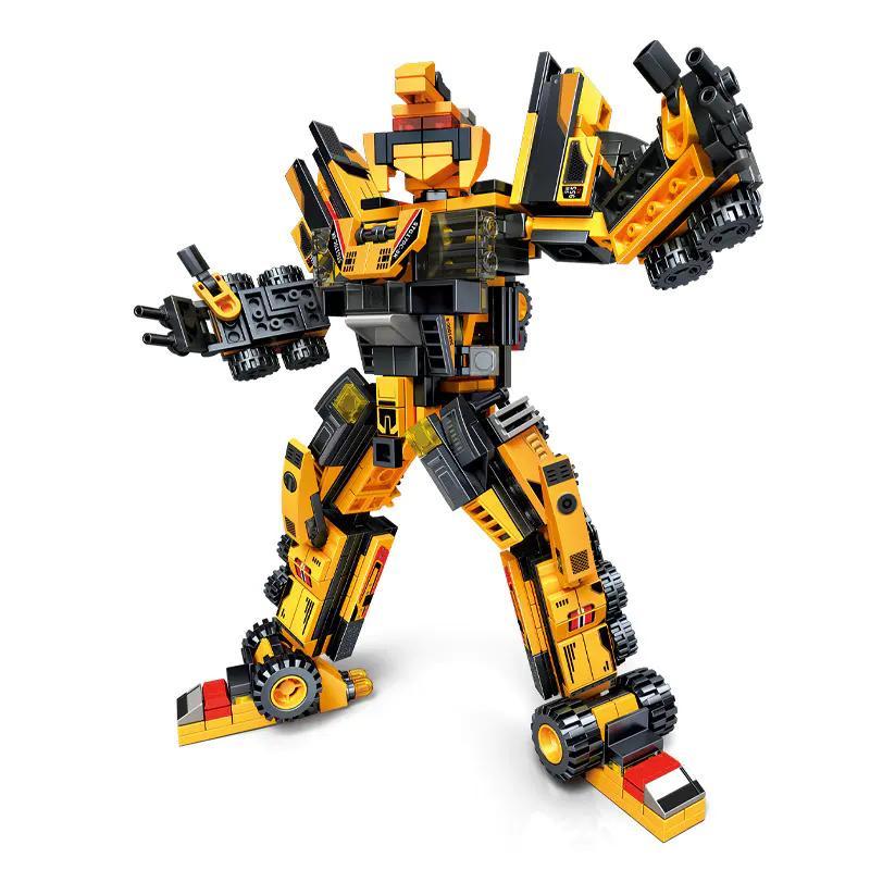 Mô hình robot Dũng Sĩ Công Trình SANY Sembo 712010 hợp thể từ 6 xe xây dựng, đồ chơi lắp ráp cho bé trai 6 tuổi giá rẻ.