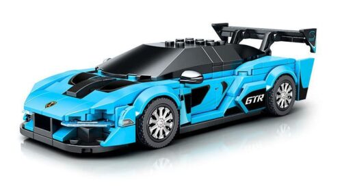 Mô hình đồ chơi lắp ráp siêu xe McLaren Senna GTR SEMBO 714006 màu xanh lơ, một món quà giá rẻ và ý nghĩa cho bé trai 6 tuổi.