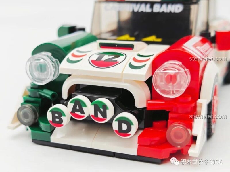 Xe Đua Mini Carnival Band SEMBO 714012, chi tiết phần đầu xe với đèn pha và logo