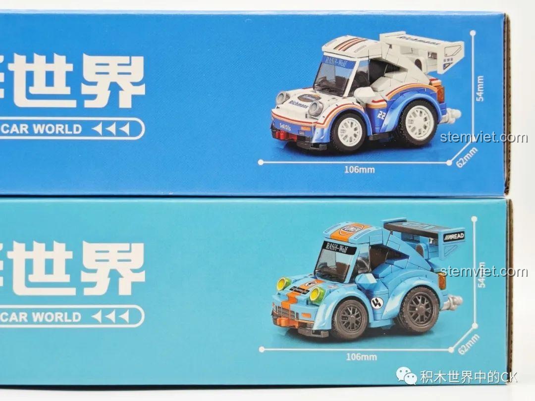 Mô hình Xe Đua Mini SEMBO 714500 với kích thước chi tiết 106mm x 62mm x 54mm, đồ chơi lắp ráp chất lượng cao.