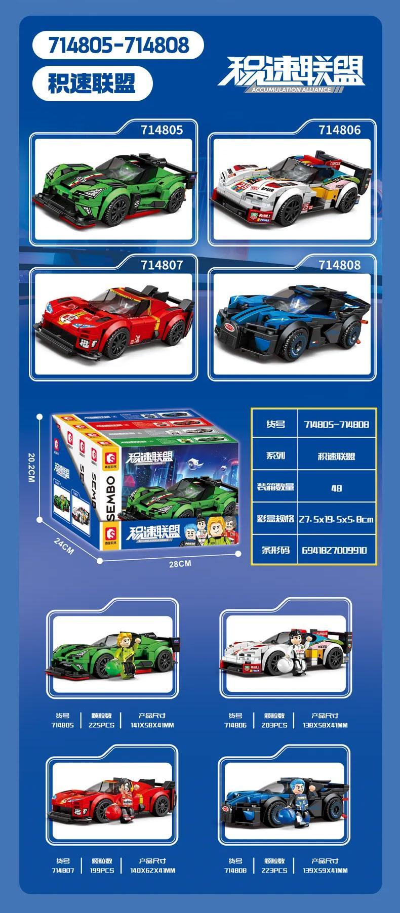 Tổng quan bộ lắp ráp xe đua Quái Thú Đường Đua SEMBO 714805 và các mẫu khác trong series Liên Minh Tốc Độ, đồ chơi cho bé trai 6 tuổi giá rẻ.