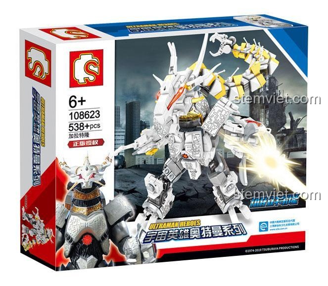 Đồ chơi lắp ráp Robot Galactron Ultraman Heros SEMBO Block 108623, tái hiện quái vật mạnh mẽ
