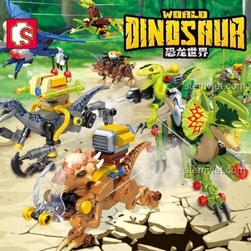 Bộ lắp ráp Khủng long chiến đấu SEMBO Block 205034 với 8 kiểu khủng long cơ khí độc đáo, phù hợp bé trai 6 tuổi, mang đến trải nghiệm lắp ráp sáng tạo và giá tốt.