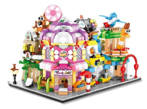 Bộ lắp ghép Sembo Block 601053 Phố Mini Cửa Hàng Kẹo, Cửa Hàng Đồ Chơi, Cửa Hàng Hạt Thông và Máy Chơi Game, đồ chơi lắp ráp cho bé gái 6 tuổi, giá tốt.