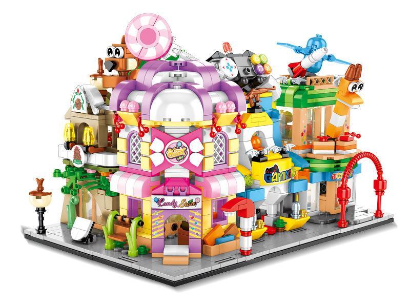 Bộ lắp ghép Sembo Block 601054 phố mini kết hợp, đồ chơi mô hình cửa hàng mini, phù hợp bé 6 tuổi, giá tốt.