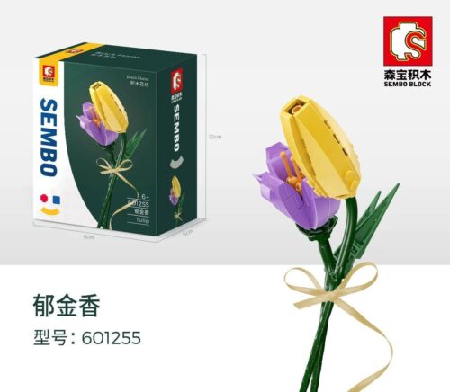 Bộ lắp ghép Hoa Tulip SEMBO Block 601255, đồ chơi xếp hình hoa trang trí cho bé gái 6 tuổi giá rẻ.