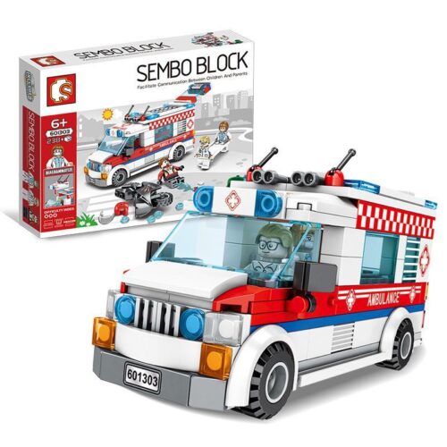 Bộ lắp ráp Sembo Block 601303 Xe Cứu Thương Thành Phố, đồ chơi mô hình Xe Cứu Thương Sembo Block, 238 mảnh ghép, dành cho bé trai 6 tuổi, giá tốt