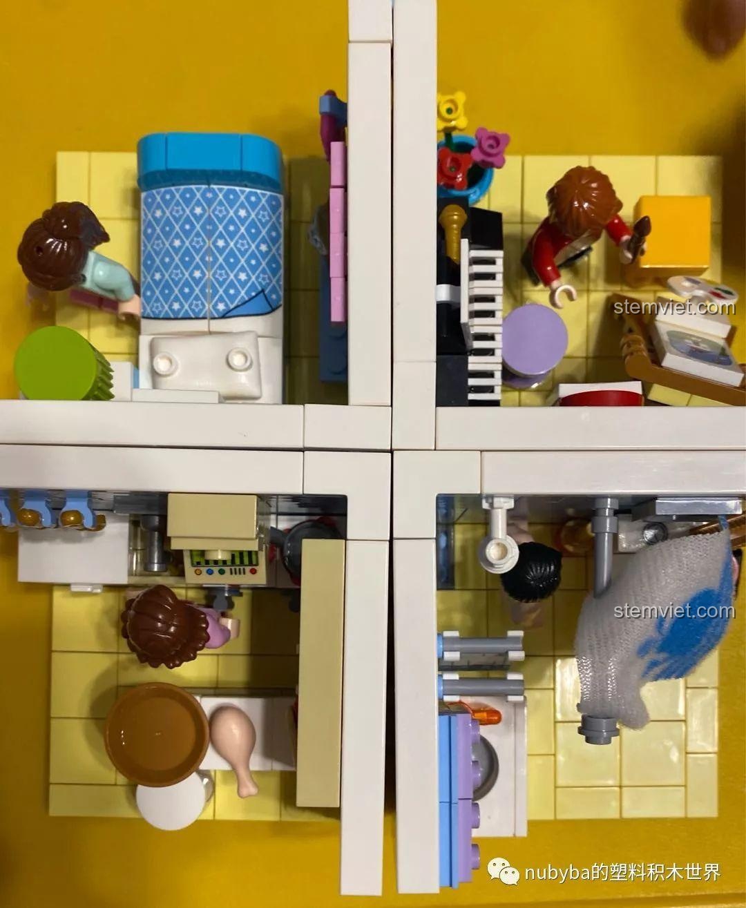 SEMBO BLOCK 601504 Phòng ngủ - Minifigure đang chơi