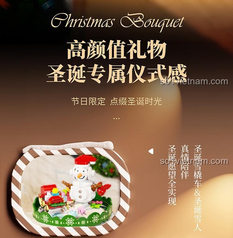 SEMBO BLOCK 605027 Đồng hồ cát Giáng Sinh mô hình lắp ráp