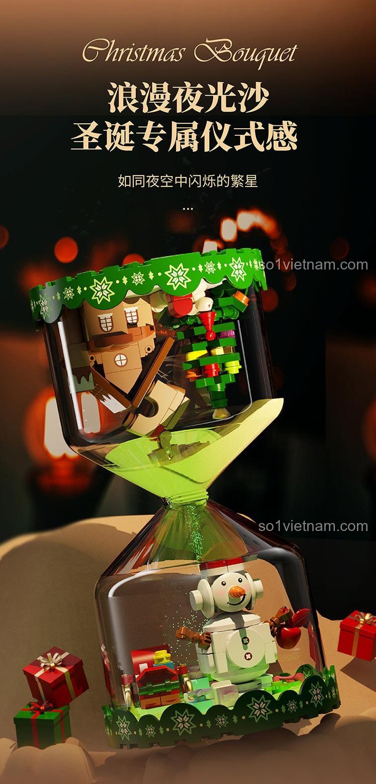 SEMBO BLOCK 605027 Đồng hồ cát Giáng Sinh mô hình lắp ráp