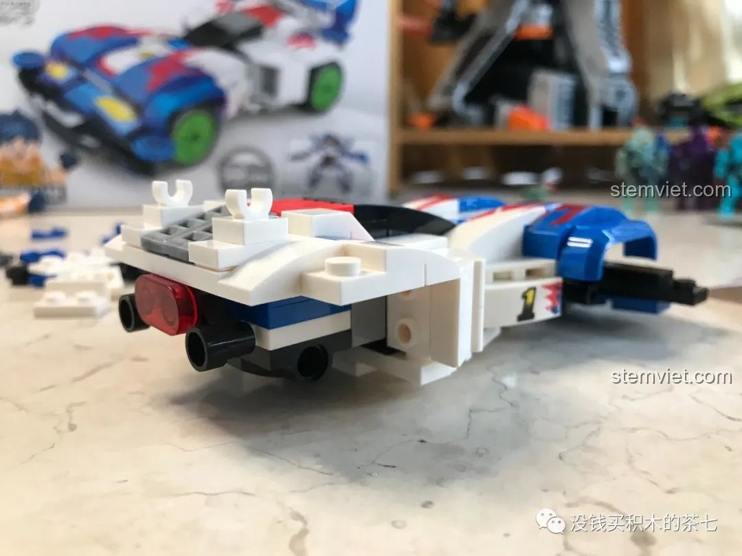 Chiếc xe đua Magnum Saber của Go Seiba đã hoàn thiện, mô hình đồ chơi lắp ráp SEMBO Block 607042.