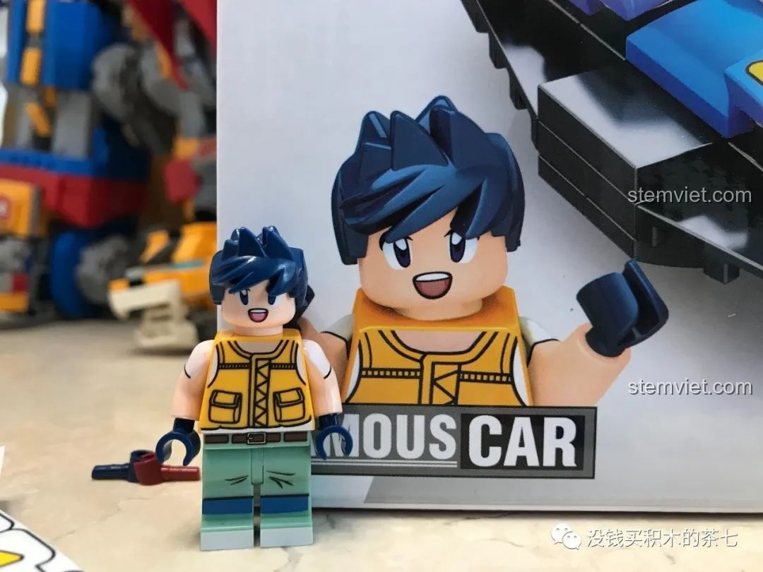 Lắp bánh xe màu xanh lá cây cho xe Magnum Saber, mô hình đồ chơi lắp ráp SEMBO Block 607042.