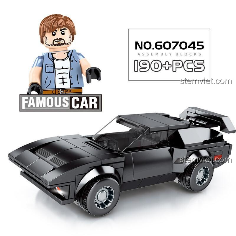 Mô hình xe De Tomaso Pantera GT5-S SEMBO Block 607045 với 190+ mảnh ghép, đồ chơi lắp ráp chất lượng cao, kèm minifigure minh họa, dành cho bé trai 6 tuổi.