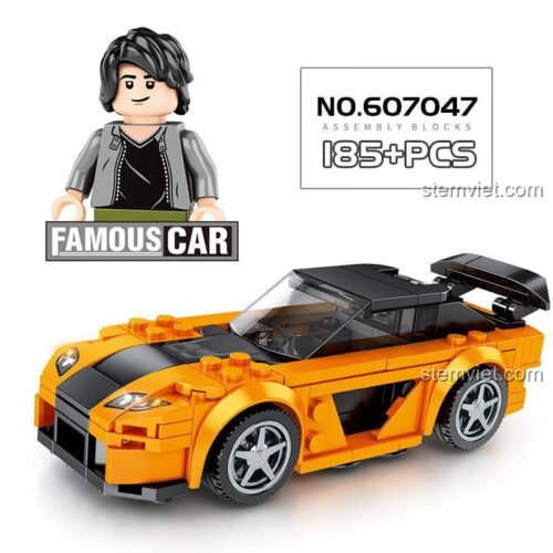Bộ lắp ráp Xe Đua Mazda RX7 Sembo Block 607047 với minifigure, món quà giá rẻ cho bé trai 6 tuổi.