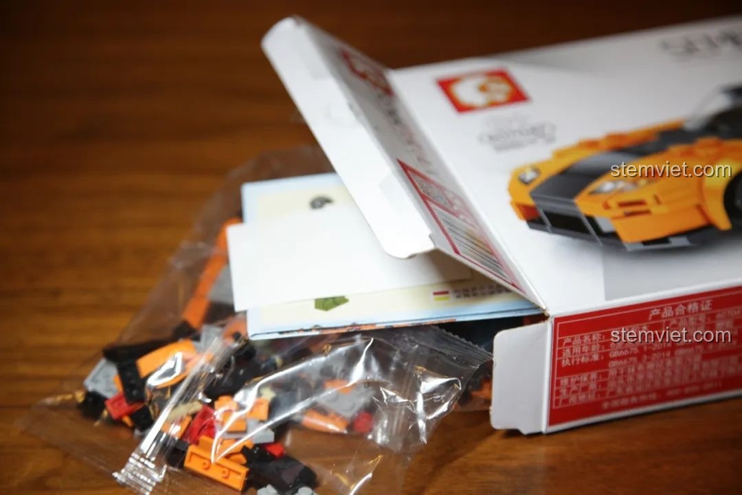 Cận cảnh các mảnh ghép Sembo Block 607048 Chevrolet Chevelle SS.