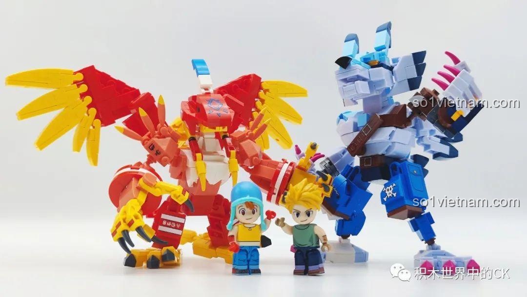 Cận cảnh đầu của Garudamon từ bộ lắp ráp SEMBO BLOCK 609317