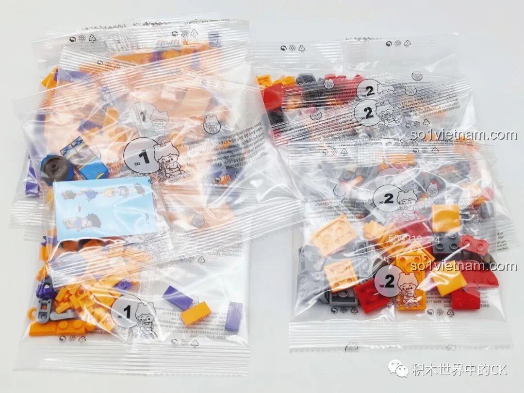 Các túi mảnh ghép bộ lắp ghép SEMBO BLOCK 609319 Máy Khủng Long (Greymon) Digimon