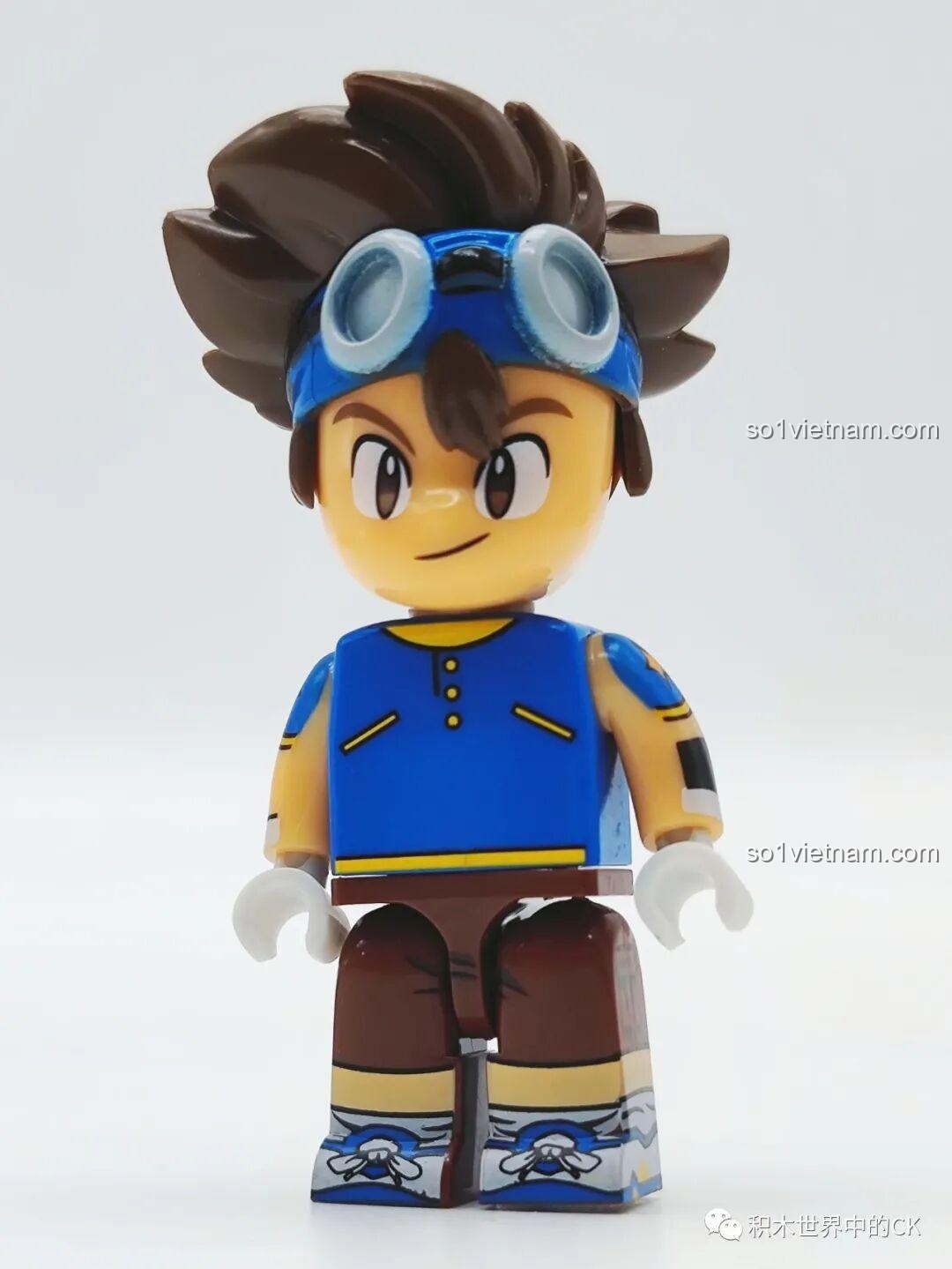 Minifigure Tai Kamiya bộ lắp ghép SEMBO BLOCK 609319 Máy Khủng Long (Greymon) Digimon