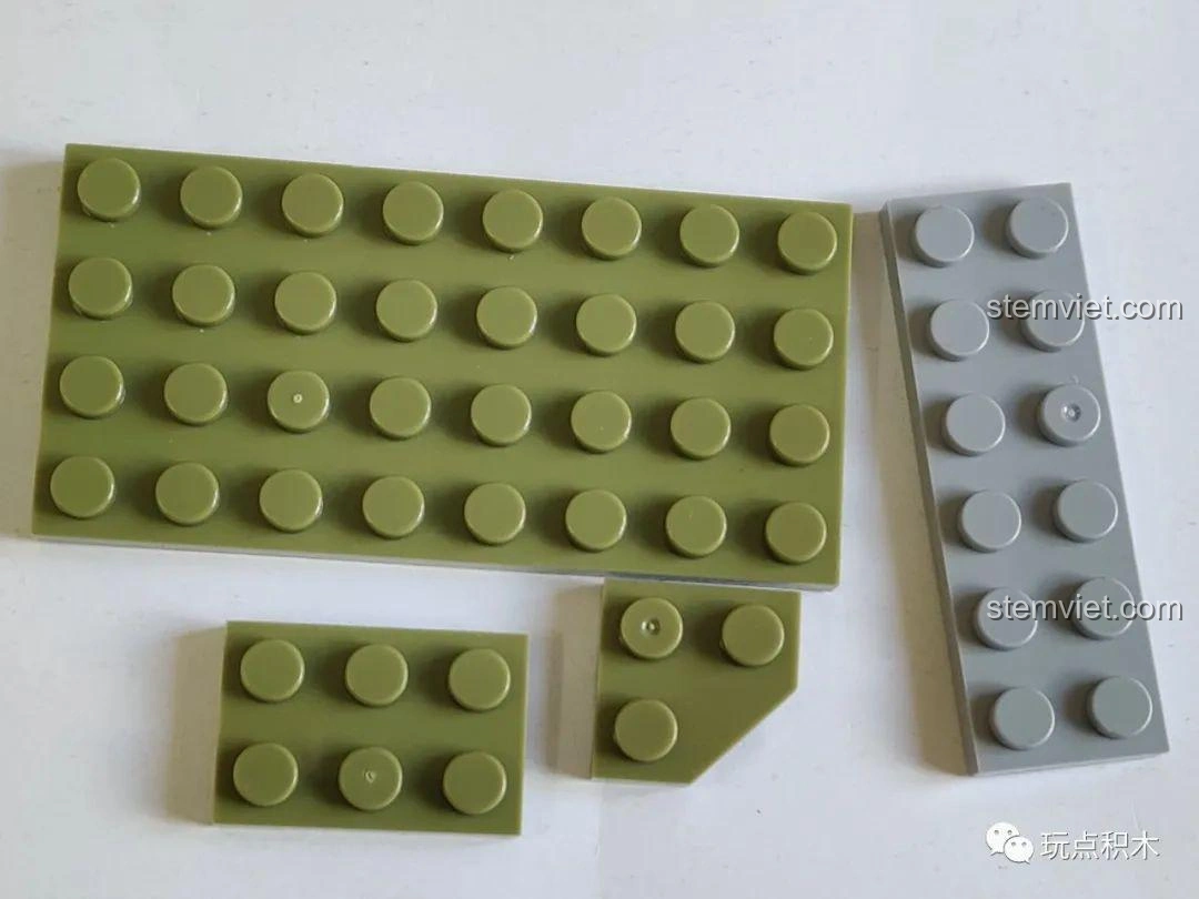 Cận cảnh các mảnh ghép của Bộ Lắp Ghép Phố Mini Sembo Block, cho thấy chất lượng nhựa và màu sắc đồng đều.