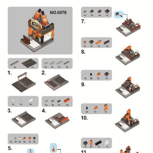 Cửa hàng đồ uống Fanta Sembo Block SD6078 sách lắp ghép Sembo Block SD6078 Mô hình cửa hàng Fanta