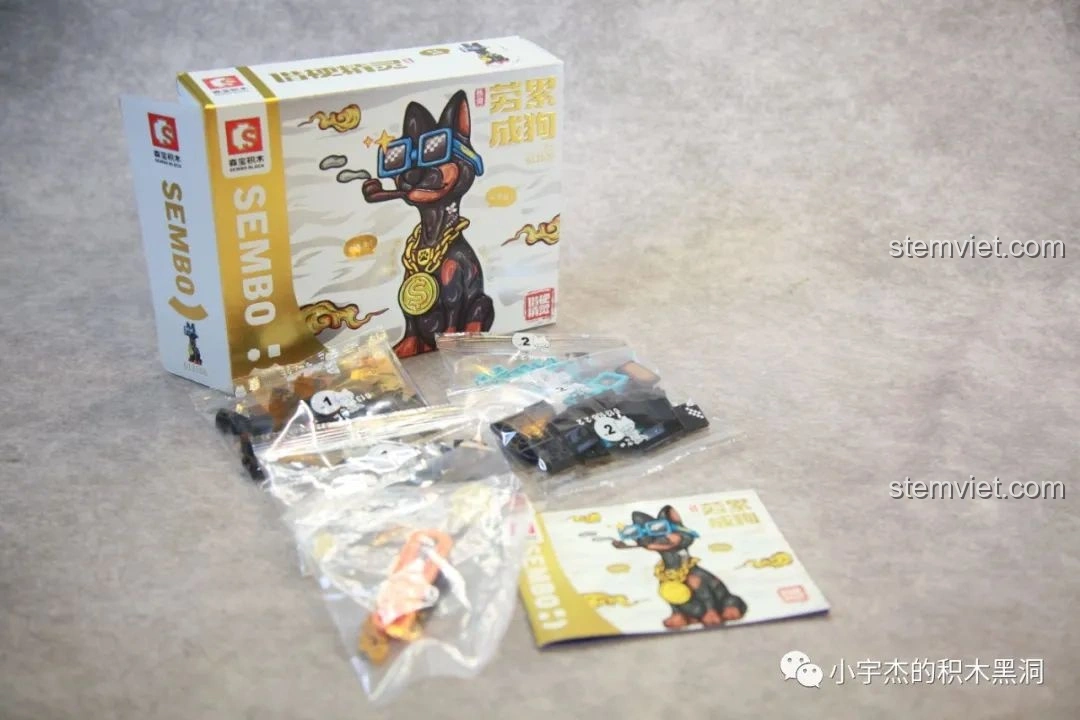 Toàn bộ sáu mô hình trong series SEMBO Hài Cảnh Tinh Linh, bao gồm Sếp Cua, Trái Tim Tan Vỡ, Chú Chó Lười và ba mô hình khác. Bộ sưu tập đầy đủ, đa dạng.