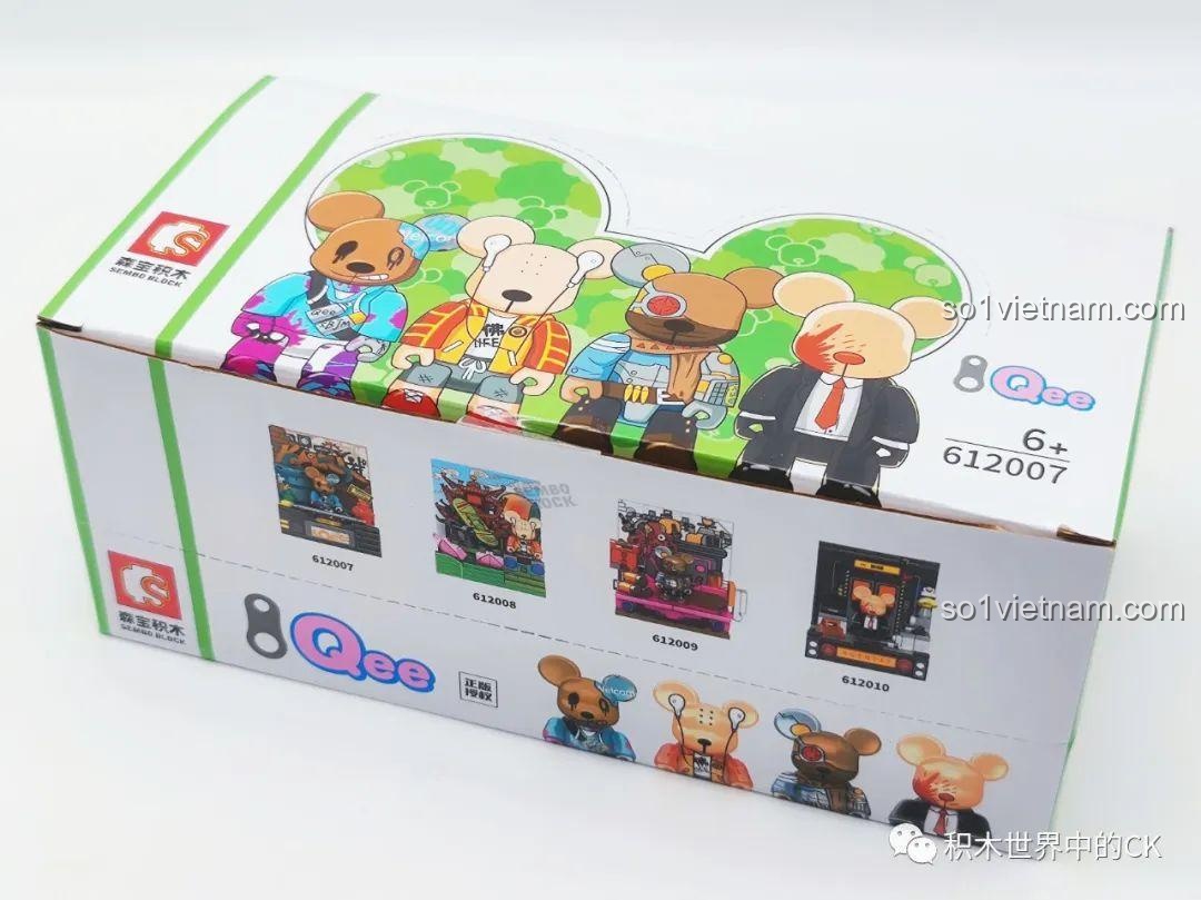 Hộp sản phẩm SEMBO Qee Series 612010 với hình ảnh các nhân vật gấu độc đáo