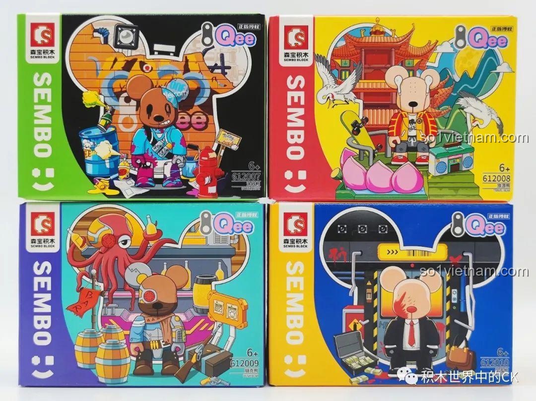 Tổng quan bao bì bộ đồ chơi lắp ráp SEMBO Qee Series 612010