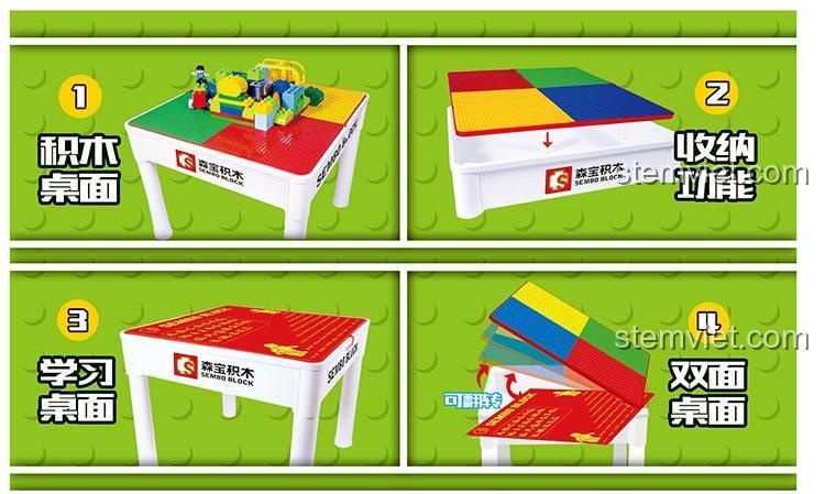 Hộp sản phẩm bộ bàn ghế trẻ em SEMBO S1999, món quà giáo dục ý nghĩa cho bé trai và bé gái 6 tuổi.